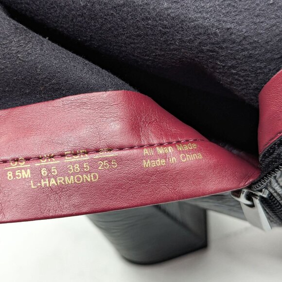 Franco Sarto Women Harmond 30th Vintage 90's Ash Black Square Toe Boots size 8.5 - Picture 11 of 11